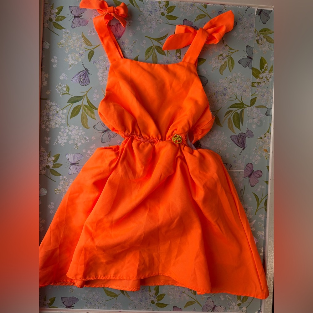 Vibrant Orange Kids Dress